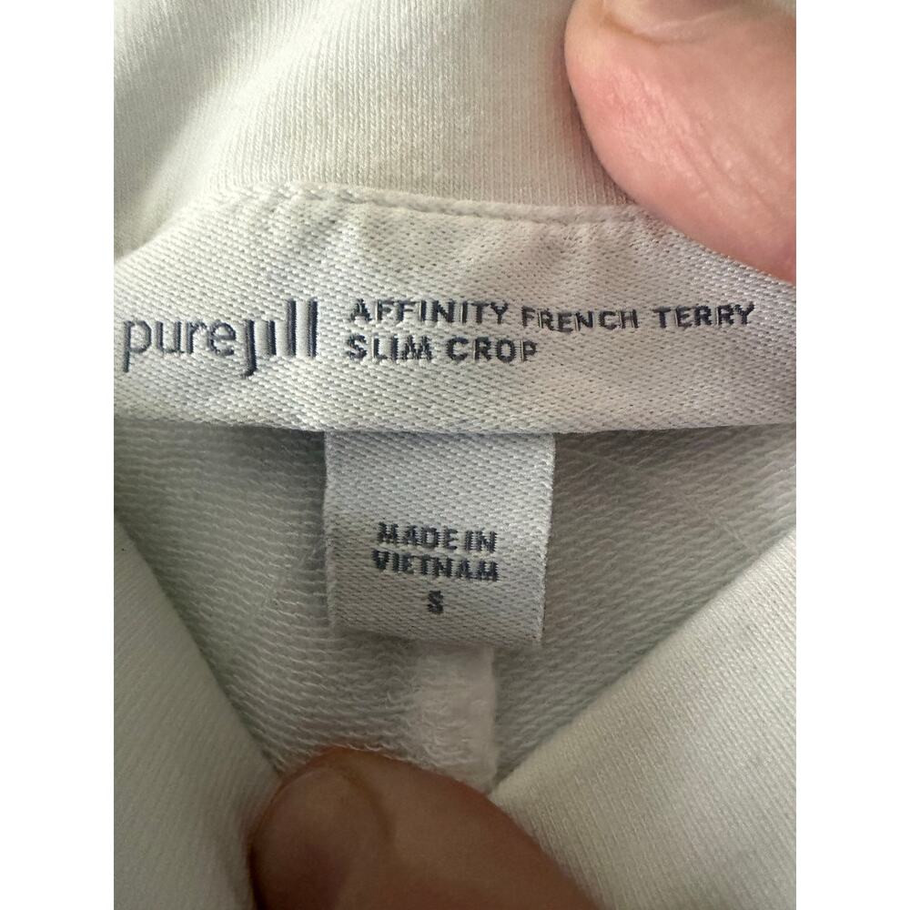 Pure Jill J.JIll Womens Affinity French Terry Slim Crop Size Small White Legging - Picture 2 of 5